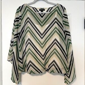 Alfani lightweight striped w/ cami-layer summer blouse